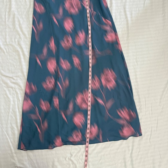 ZARA Womens Slip Maxi Dress Blue Pink Cowl Backless Size M Resort Vacation - Picture 5 of 8